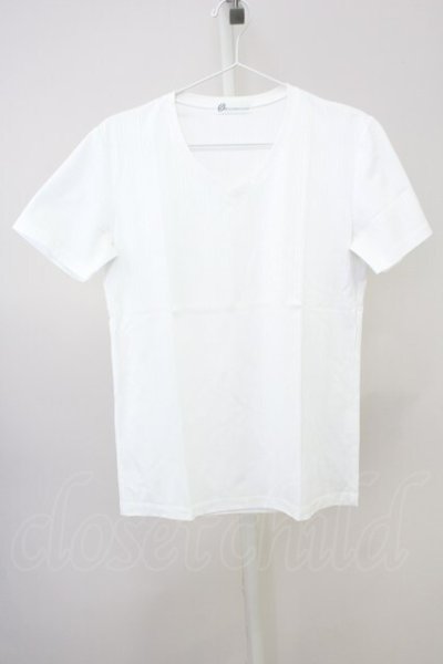 画像1: Zero by TORNADO MART / ランダムストライプVネックTシャツ M ホワイト T-25-07-08-006-Ze-ts-YM-ZT