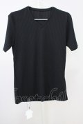 R by TORNADO MART / ストレッチリブVネックTシャツ 0 ブラック T-25-07-08-010-Th-ts-YM-ZT172