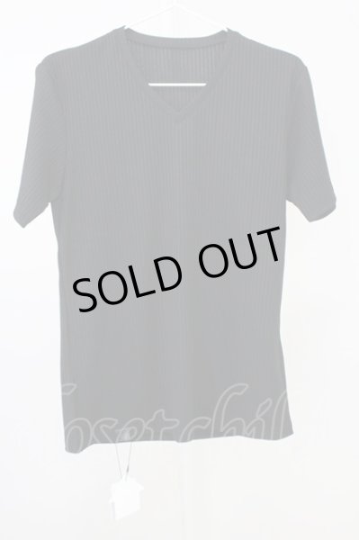 画像1: R by TORNADO MART / ストレッチリブVネックTシャツ 0 ブラック T-25-07-08-010-Th-ts-YM-ZT172 (1)