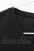 画像3: R by TORNADO MART / ストレッチリブVネックTシャツ 0 ブラック T-25-07-08-010-Th-ts-YM-ZT