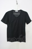 画像1: Zero by TORNADO MART / ランダムストライプVネックTシャツ M ブラック T-25-07-08-011-Ze-ts-YM-ZT (1)