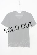 Zero by TORNADO MART / ランダムストライプVネックTシャツ M ブラック T-25-07-08-011-Ze-ts-YM-ZT172