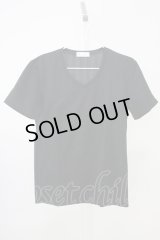 Zero by TORNADO MART / ランダムストライプVネックTシャツ M ブラック T-25-07-08-011-Ze-ts-YM-ZT172