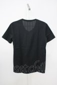 画像2: Zero by TORNADO MART / ランダムストライプVネックTシャツ M ブラック T-25-07-08-011-Ze-ts-YM-ZT (2)