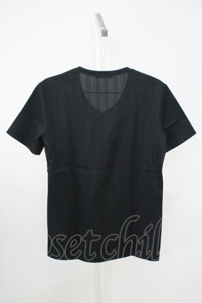 画像2: Zero by TORNADO MART / ランダムストライプVネックTシャツ M ブラック T-25-07-08-011-Ze-ts-YM-ZT
