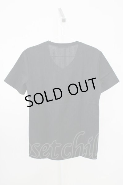 画像2: Zero by TORNADO MART / ランダムストライプVネックTシャツ M ブラック T-25-07-08-011-Ze-ts-YM-ZT172 (2)