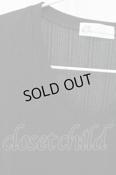 画像3: Zero by TORNADO MART / ランダムストライプVネックTシャツ M ブラック T-25-07-08-011-Ze-ts-YM-ZT172 (3)