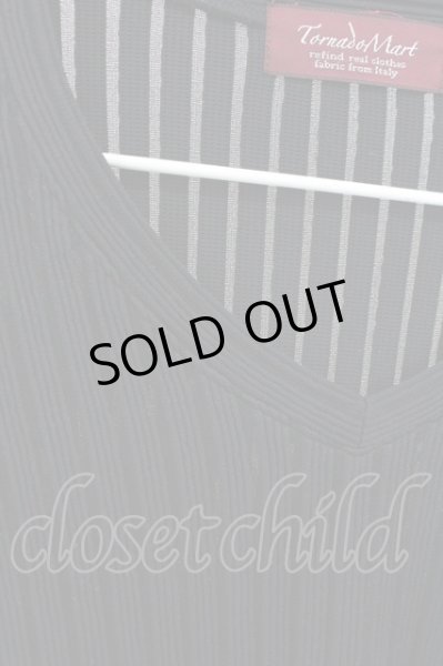 画像3: TORNADO MART / リップルボーダーカットソー M ブラック T-25-07-08-016-TO-to-YM-ZT172 (3)