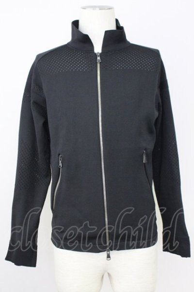 画像1: 5351pour les Hommes / knit blouson シングルライダースジャケット 44 ブラック T-25-07-08-018-53-ja-YM-ZT