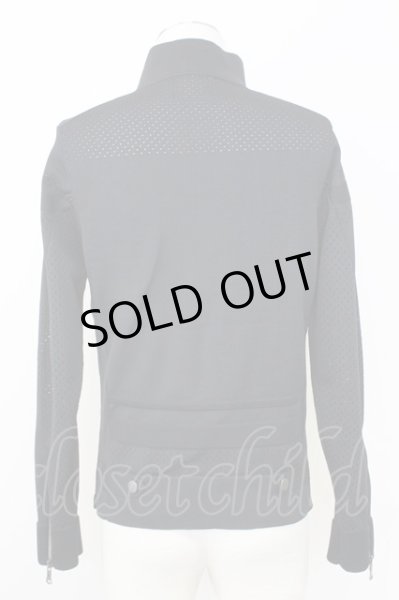 画像2: 5351pour les Hommes / knit blouson シングルライダースジャケット 44 ブラック T-25-07-08-018-53-ja-YM-ZT153 (2)