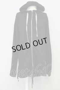 KMRii / Serpent Cross Damage Hoodie　パーカー ONE ブラック T-25-07-17-017-KM-to-YM-ZT256