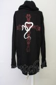 画像2: KMRii / Serpent Cross Damage Hoodie　パーカー ONE ブラック T-25-07-17-017-KM-to-YM-ZT (2)