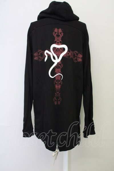 画像2: KMRii / Serpent Cross Damage Hoodie　パーカー ONE ブラック T-25-07-17-017-KM-to-YM-ZT
