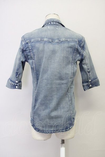 画像2: NEW GENTLEMAN / SSストレッチデニムシャツジャケット 2 ライトインディゴ T-25-07-17-018-NE-ja-YM-ZT256 (2)