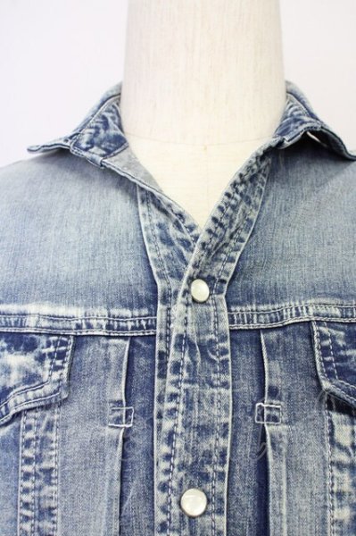 画像3: NEW GENTLEMAN / SSストレッチデニムシャツジャケット 2 ライトインディゴ T-25-07-17-018-NE-ja-YM-ZT256 (3)