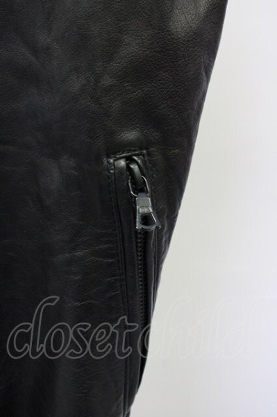 画像4: NO ID. / ホースハイド×麻切替ベスト 1 ブラック T-25-07-17-003-NO-to-YM-ZT239 (4)