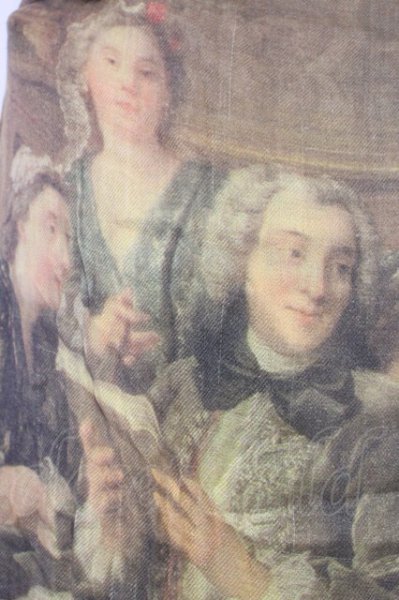 画像2: SHARE SPIRIT / 絵画柄大判ストール  ダークブラウン T-25-07-17-025-SH-0-YM-ZT206 (2)