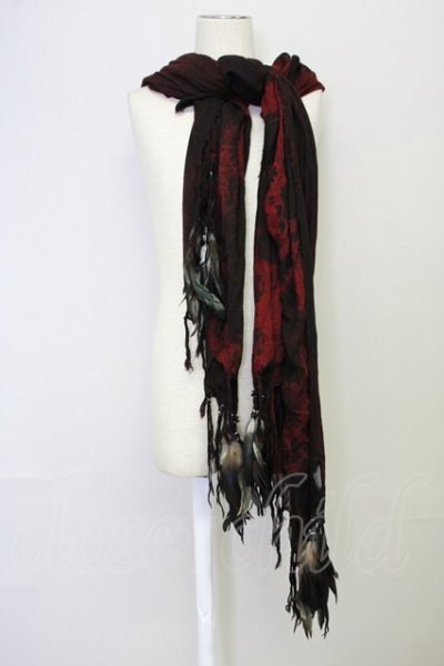 画像1: KMRii / MAGNOLIA STOLE Feather　ストール  レッド T-25-07-17-026-KM-0-YM-ZT