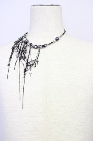 画像2: gunda / MUTANT MODERN ネックレス  ブラックｘホワイトｘシルバー T-25-07-17-029-gu-ac-YM-ZT191 (2)