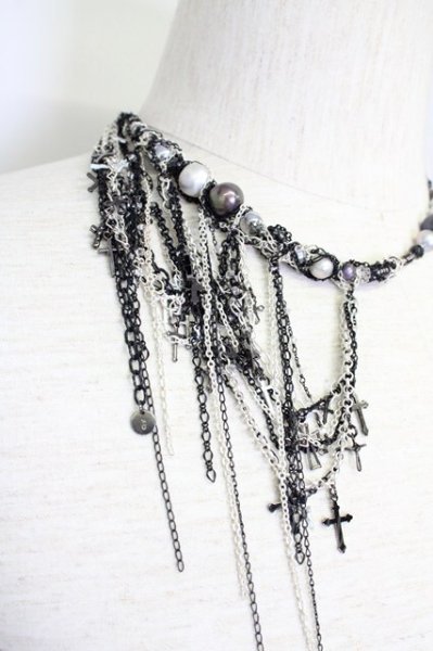 画像5: gunda / MUTANT MODERN ネックレス  ブラックｘホワイトｘシルバー T-25-07-17-029-gu-ac-YM-ZT191 (5)