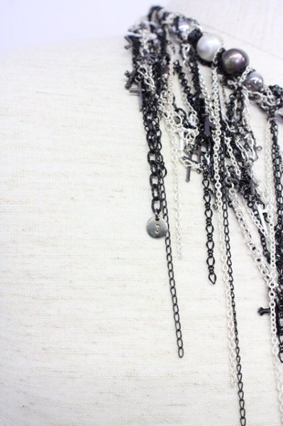 画像7: gunda / MUTANT MODERN ネックレス  ブラックｘホワイトｘシルバー T-25-07-17-029-gu-ac-YM-ZT191 (7)