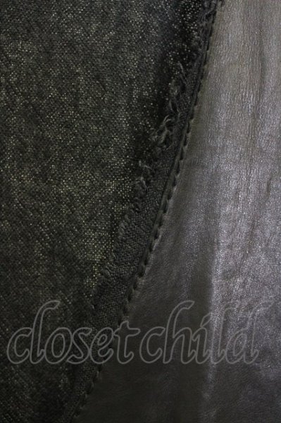 画像8: NO ID. / ホースハイド×麻切替ベスト 1 ブラック T-25-07-17-003-NO-to-YM-ZT239 (8)