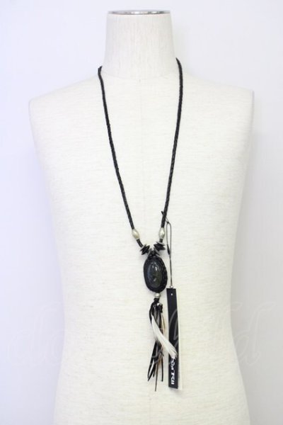 画像1: KMRii / TRAPNEST 復刻別注 Labradorite Necklace ネックレス  ブラックｘラブラドライト T-25-07-17-035-KM-ac-YM-ZT