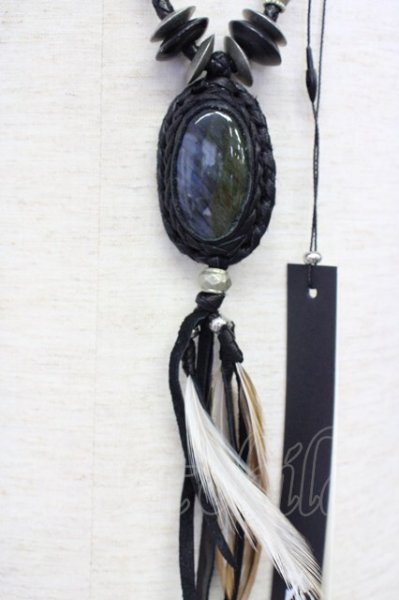 画像3: KMRii / TRAPNEST 復刻別注 Labradorite Necklace ネックレス  ブラックｘラブラドライト T-25-07-17-035-KM-ac-YM-ZT191 (3)