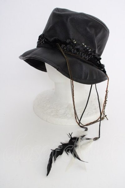 画像1: VAMPADDICT / HYDEE HAT  ブラック T-25-07-17-037-VA-za-YM-ZT