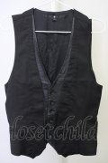 NO ID. / レザーフロントレイヤーベスト 1 ブラック T-25-07-17-004-NO-to-YM-ZT
