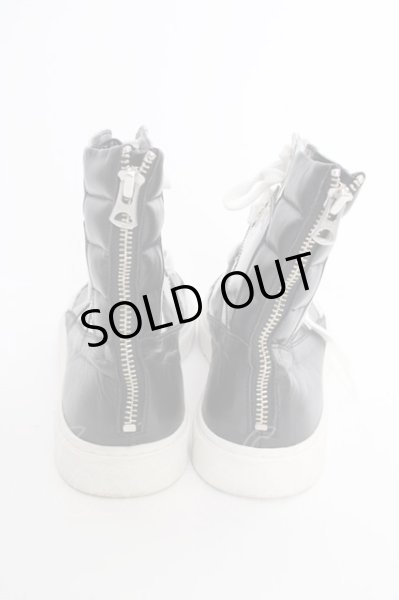 画像2: CIVARIZE / バックZIPハイカットスニーカー 42（約27cm) ブラックｘホワイト T-25-07-17-038-CI-sho-YM-ZT (2)