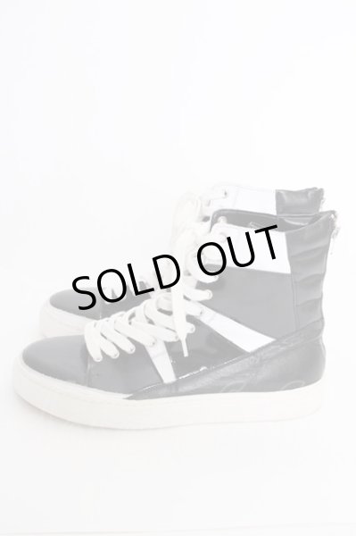 画像3: CIVARIZE / バックZIPハイカットスニーカー 42（約27cm) ブラックｘホワイト T-25-07-17-038-CI-sho-YM-ZT (3)