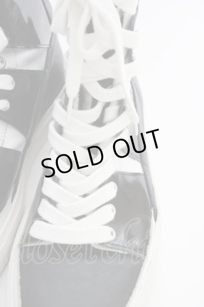 画像4: CIVARIZE / バックZIPハイカットスニーカー 42（約27cm) ブラックｘホワイト T-25-07-17-038-CI-sho-YM-ZT (4)