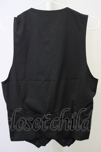 画像2: NO ID. / レザーフロントレイヤーベスト 1 ブラック T-25-07-17-004-NO-to-YM-ZT239 (2)