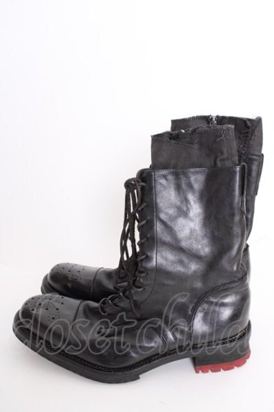 画像3: Hiromu Takahara / レースアップレイヤードブーツ 42（約28） ブラック T-25-07-17-039-Hi-sho-YM-ZT-S008 (3)