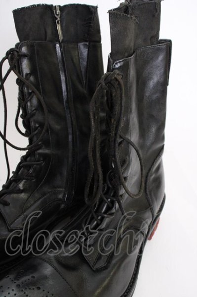 画像6: Hiromu Takahara / レースアップレイヤードブーツ 42（約28） ブラック T-25-07-17-039-Hi-sho-YM-ZT-S008 (6)