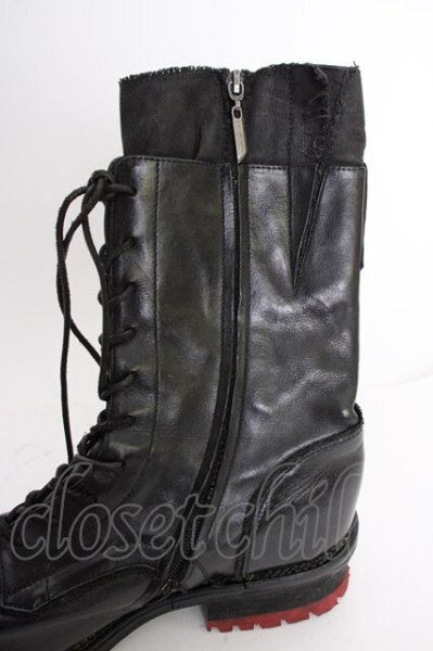 画像7: Hiromu Takahara / レースアップレイヤードブーツ 42（約28） ブラック T-25-07-17-039-Hi-sho-YM-ZT-S008 (7)