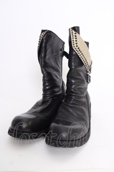 画像1: KMRii / Crush Jet Boots-10 ブーツ 約28cm ブラックｘホワイト T-25-07-17-042-KM-sho-YM-ZT