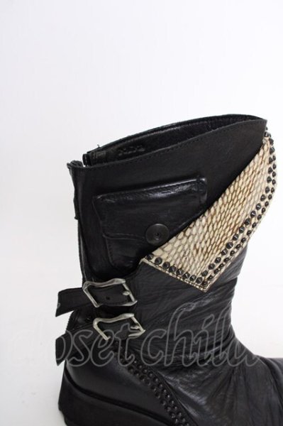 画像5: KMRii / Crush Jet Boots-10 ブーツ 約28cm ブラックｘホワイト T-25-07-17-042-KM-sho-YM-ZT-S008 (5)