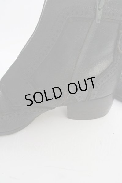 画像5: Hiromu Takahara / バターナイフパンチングショートブーツ 41（約26cm) ネイビー T-25-07-17-044-Hi-sho-YM-ZT-S008 (5)