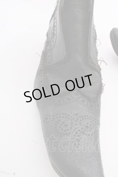 画像6: Hiromu Takahara / バターナイフパンチングショートブーツ 41（約26cm) ネイビー T-25-07-17-044-Hi-sho-YM-ZT-S008 (6)