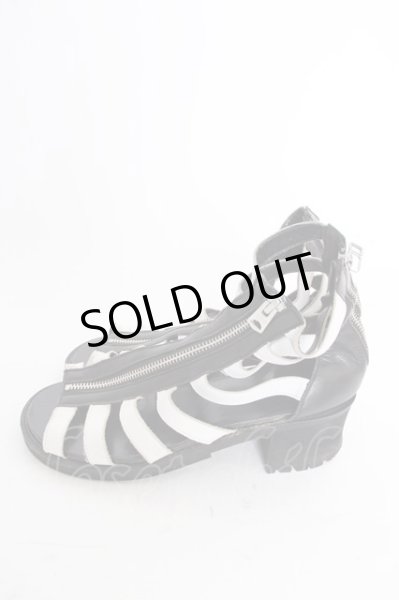 画像3: CIVARIZE / レザーグラディエーターサンダル 42（約27.5cm） ブラックｘホワイト T-25-07-17-045-CI-sho-YM-ZT (3)