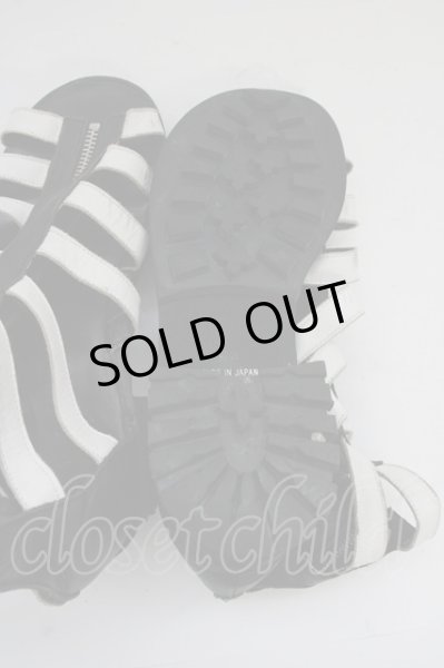 画像4: CIVARIZE / レザーグラディエーターサンダル 42（約27.5cm） ブラックｘホワイト T-25-07-17-045-CI-sho-YM-ZT (4)