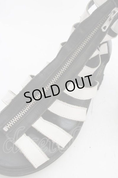 画像7: CIVARIZE / レザーグラディエーターサンダル 42（約27.5cm） ブラックｘホワイト T-25-07-17-045-CI-sho-YM-ZT (7)