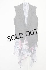 CIVARIZE / ナポレオン変形ベスト+ノースリーブシフォンロングガウン 44 ブラックｘブルー T-25-07-17-006-CI-to-YM-ZT