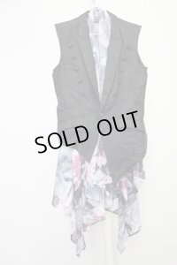 CIVARIZE / ナポレオン変形ベスト+ノースリーブシフォンロングガウン 44 ブラックｘブルー T-25-07-17-006-CI-to-YM-ZT