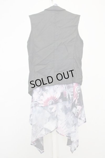 画像2: CIVARIZE / ナポレオン変形ベスト+ノースリーブシフォンロングガウン 44 ブラックｘブルー T-25-07-17-006-CI-to-YM-ZT