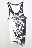 画像1: CIVARIZE / Thwartアシンメトリージオメトリック総柄タンクトップ 46 ブラックｘホワイト T-25-07-25-001-CI-to-YM-ZT (1)