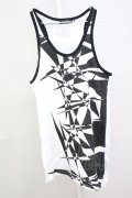 CIVARIZE / Thwartアシンメトリージオメトリック総柄タンクトップ 46 ブラックｘホワイト T-25-07-25-001-CI-to-YM-ZT