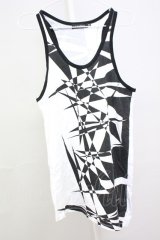 CIVARIZE / Thwartアシンメトリージオメトリック総柄タンクトップ 46 ブラックｘホワイト T-25-07-25-001-CI-to-YM-ZT
